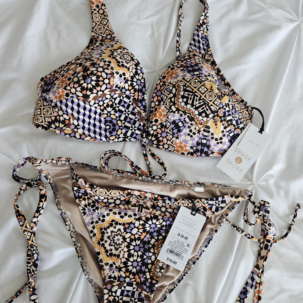 Shade & Shore Women's Patterned Bikini Set - Multicolor